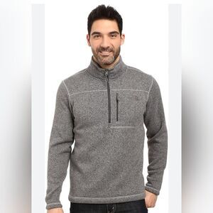 The North Face Pullover Men's Large Quarter Zip Jacket Shirt Fleece Heather Grey